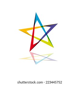 Vector sign color star 