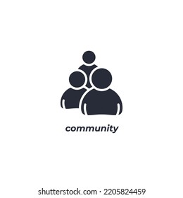 El símbolo vectorial de la comunidad está aislado en un fondo blanco. color de icono modificable.
