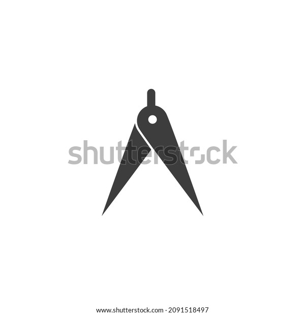 Vector\
sign of the compass architect symbol is isolated on a white\
background. compass architect icon color\
editable.