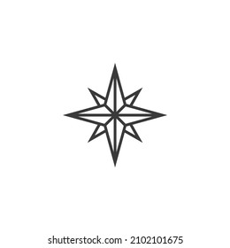 Vector sign of the compass symbol is isolated on a white background. compass icon color editable.