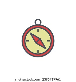 Vector sign of the compass symbol isolated on a white background. icon color editable.