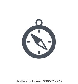 Vector sign of the compass symbol isolated on a white background. icon color editable.