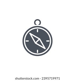 Vector sign of the compass symbol isolated on a white background. icon color editable.