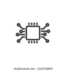 Vector sign of the Computer Chip symbol is isolated on a white background. Computer Chip icon color editable.