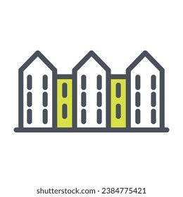 Signo vectorial del símbolo condo aislado en un fondo blanco. color de icono modificable.