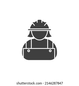 Das Vektorzeichen des Arbeitssymbols Bauarbeiter ist einzeln auf weißem Hintergrund. Bauarbeiter Symbol Farbe editierbar.