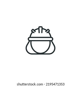 Vector sign of Construction worker symbol is isolated on a white background. Construction worker icon color editable.