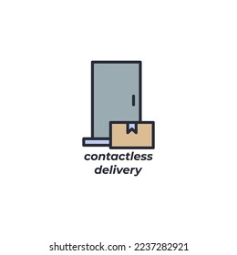 Vector sign contactless delivery symbol is isolated on a white background. icon color editable.