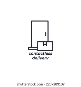 Vector sign contactless delivery symbol is isolated on a white background. icon color editable.