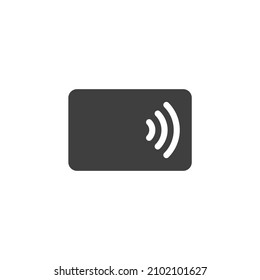 Vector sign of the Contactless payment credit card symbol is isolated on a white background. Contactless payment credit card icon color editable.