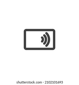 Vector sign of the Contactless payment credit card symbol is isolated on a white background. Contactless payment credit card icon color editable.