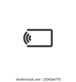 El signo vectorial del símbolo de la tarjeta de crédito de pago sin contacto está aislado en un fondo blanco. Color del icono de tarjeta de crédito de pago sin contacto editable.