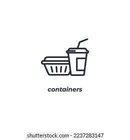 Vector sign containers symbol is isolated on a white background. icon color editable.