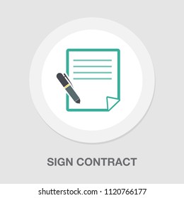 vector sign contract illustration, business agreement signature - office icon