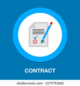 ilustración de contrato de signo vectorial, firma de acuerdo comercial - icono de oficina