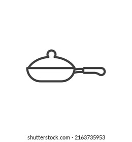 Vector sign of the Cooking pan symbol is isolated on a white background. Cooking pan icon color editable.