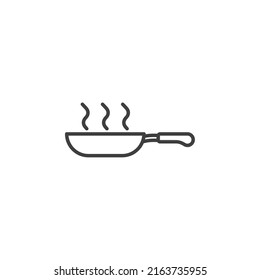 Vector sign of the Cooking pan symbol is isolated on a white background. Cooking pan icon color editable.