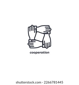 Vector sign cooperation symbol is isolated on a white background. icon color editable.