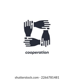 Vector sign cooperation symbol is isolated on a white background. icon color editable.