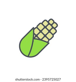 Vector sign of the corn symbol isolated on a white background. icon color editable.