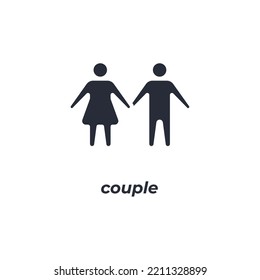 Vector sign couple symbol is isolated on a white background. icon color editable.