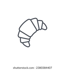 Vector sign of the croissant symbol isolated on a white background. icon color editable.