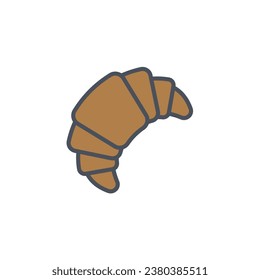 Vector sign of the croissant symbol isolated on a white background. icon color editable.