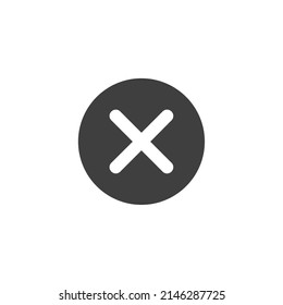 El símbolo vectorial de la cruz se aísla sobre un fondo blanco. color de icono cruzado modificable.