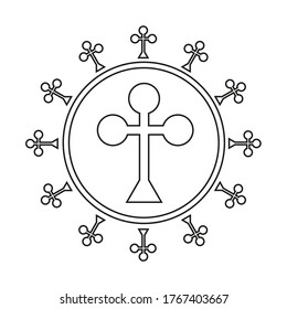 Vector sign crosses. Card cross