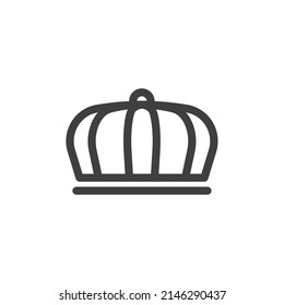 El símbolo vectorial de la corona se aísla sobre un fondo blanco. Color del icono de corona editable.