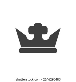 El símbolo vectorial de la corona se aísla sobre un fondo blanco. Color del icono de corona editable.