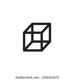 Vector sign of the Cube symbol is isolated on a white background. Cube icon color editable.