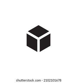 Vector sign of the Cube symbol is isolated on a white background. Cube icon color editable.