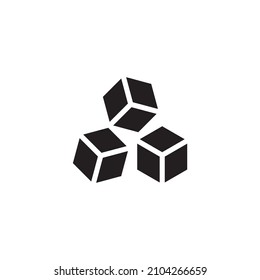 Vector sign of the Cube symbol is isolated on a white background. Cube icon color editable.