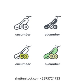 Vector sign of the cucumber symbol isolated on a white background. icon color editable.
