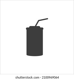 Vektorzeichen des Kaffeesymbols ist einzeln auf weißem Hintergrund. Tasse Kaffee-Icon Farbe editierbar.