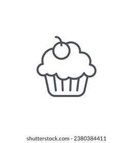 Vector sign of the cupcake symbol isolated on a white background. icon color editable.