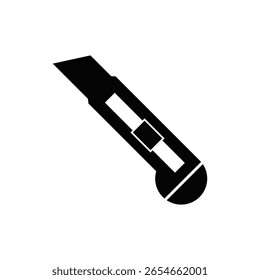 O sinal de vetor do símbolo de cortador é isolado em um plano de fundo branco. cor do ícone de cortador editável.