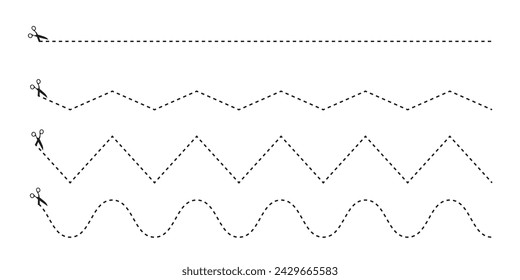 Signo de vector que corta la línea de puntos