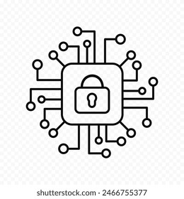 Vektorgrafik, Cyber-Sicherheitssymbol. Datenschutz vor Hackerangriffen.