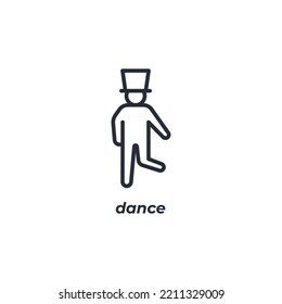 Vector sign dance symbol is isolated on a white background. icon color editable.