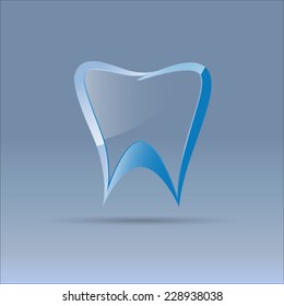 Vector sign dental on blue background