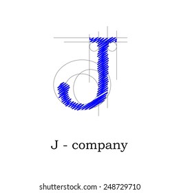 Vector sign design letter J