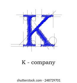 Vector sign design letter K