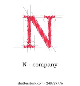 Vector sign design letter N