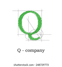 Vector sign design letter Q