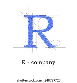 Vector sign design letter R