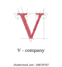 Vector sign design letter V