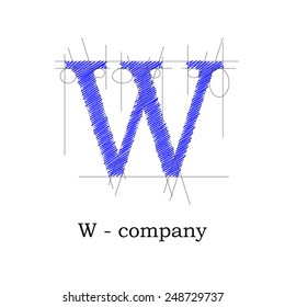 Vector sign design letter W