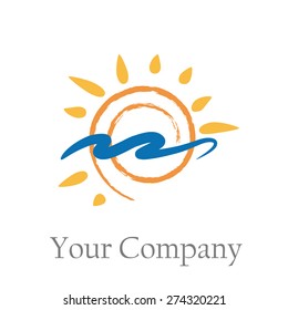 Vector sign design seaside holidays
